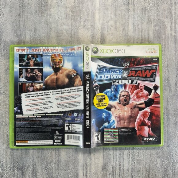 WWE Smackdown Vs Raw 2007 (Microsoft Xbox 360, 2006) CIB w/ Manual & Guide - Picture 5 of 6